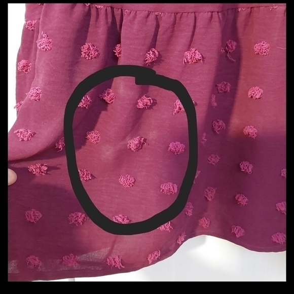 Boutique- Burgundy Longsleeve Tiered Maxi Dress Raised Poofs Modern Sz.Large - Picture 10 of 12